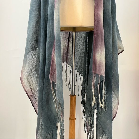 CHRZASZCZ by Maria Wojtowicz O/S Shibori Linen 0018 Duster cap shawl wrap - Picture 4 of 8